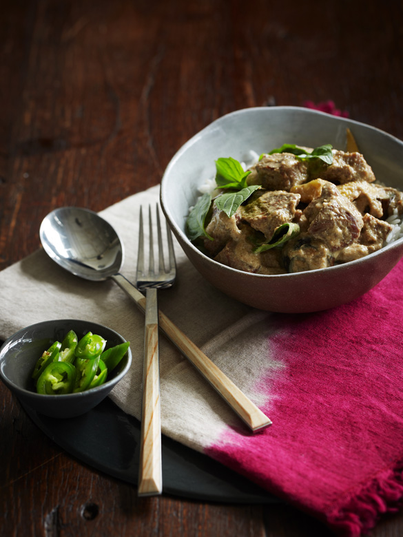 Green curry with beef eggplant and Thai basil recipe Australian Beef