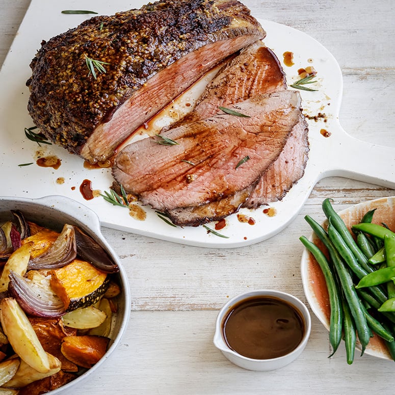 Mustard and tarragon roast beef