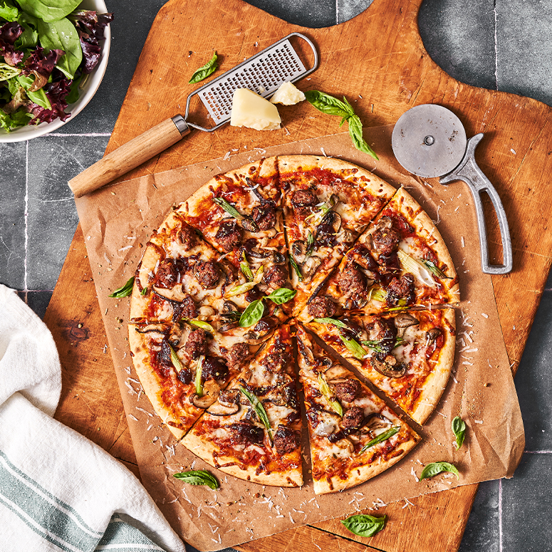 BBQ Sausage & Mushroom Pizza