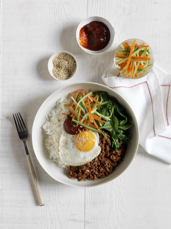 Spicy beef mince rice bowl (Korean bibimbap) recipe | Australian Beef ...