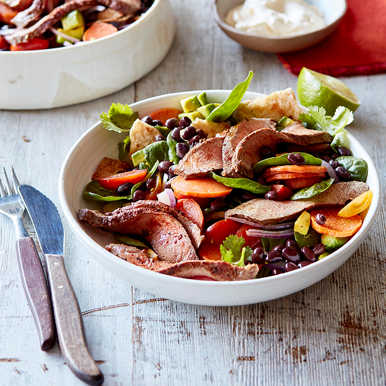 Beef and black bean salad