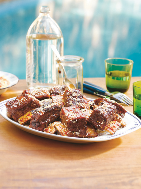 Sweet chilli, soy and sesame beef ribs