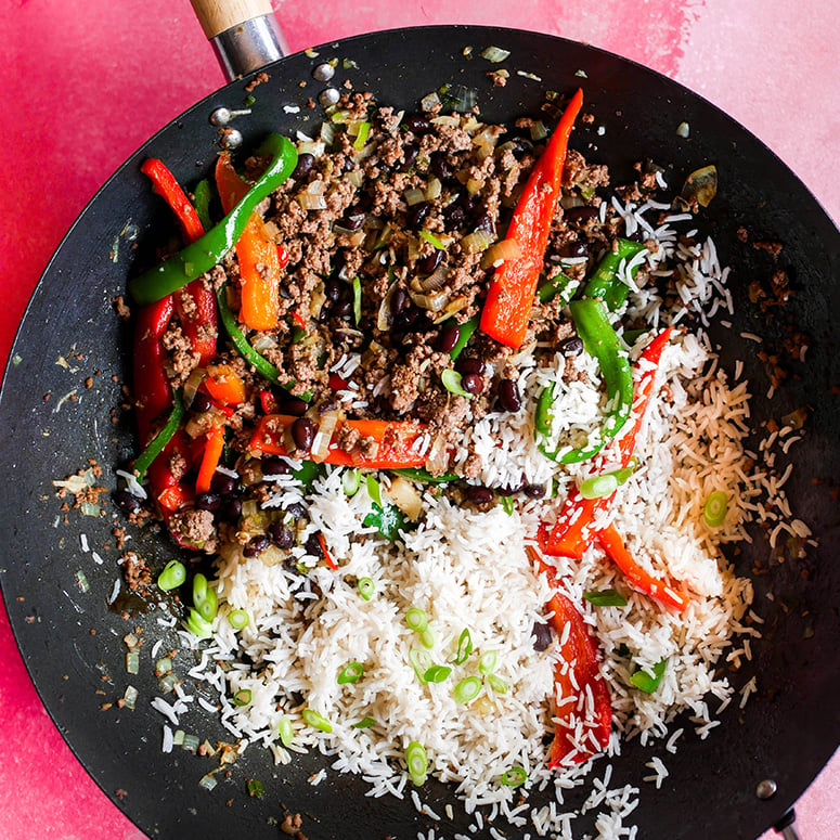 Black bean and beef stir-fry