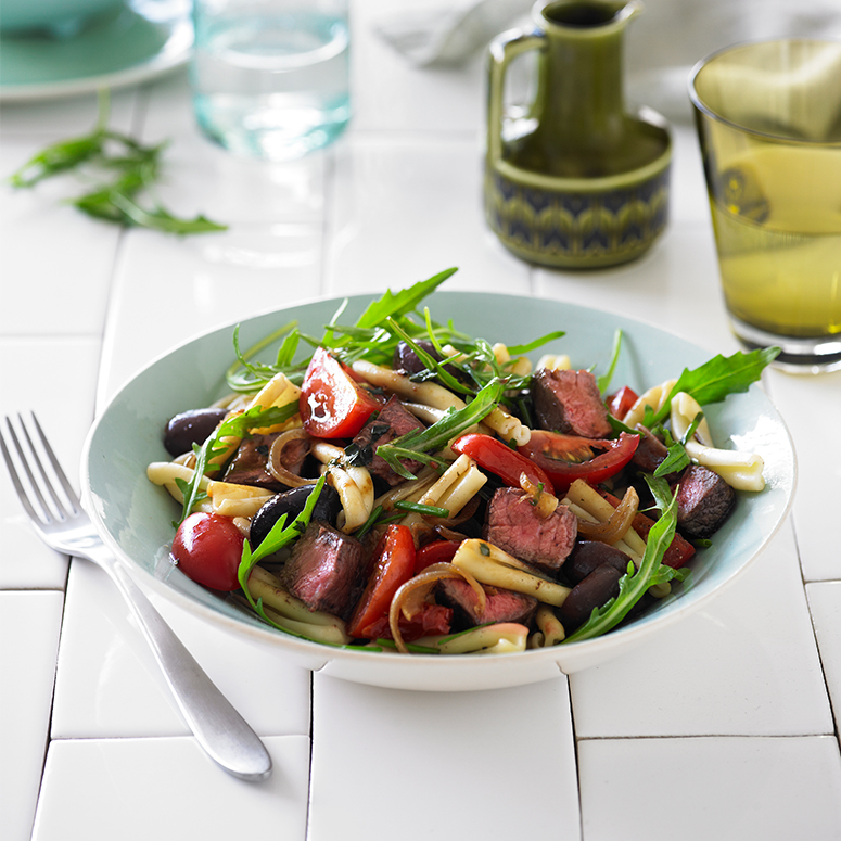 Beef and pasta salad
