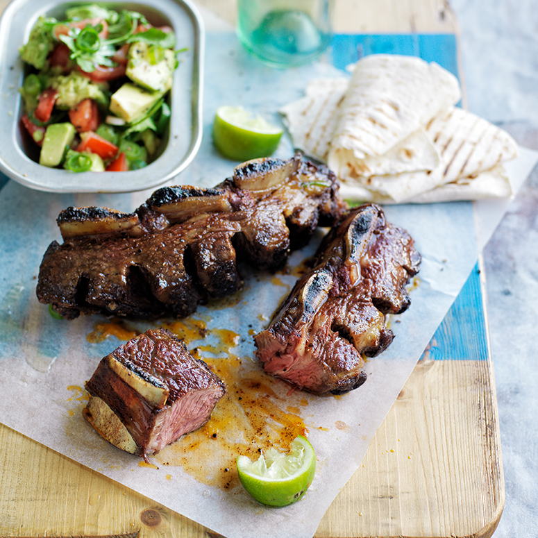 Mexican ribs with smashed guacamole