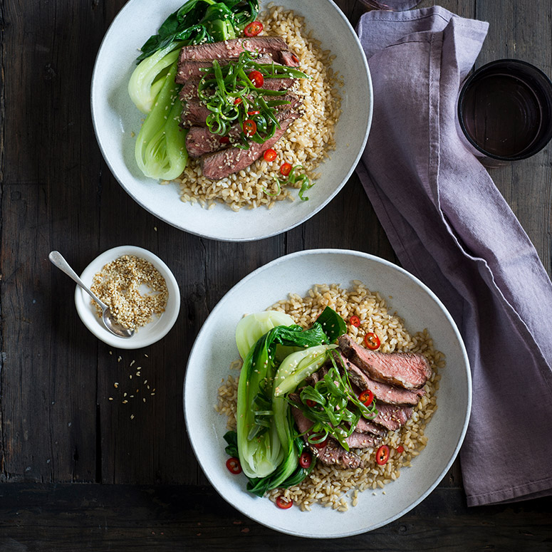 Soy and Sesame Flat Iron Steak