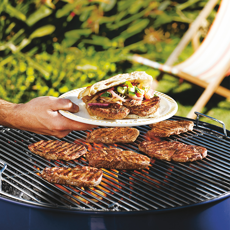 Barbecued sirloin steaks