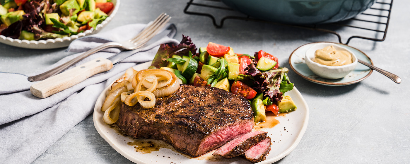 Butcher’s Sirloin Steak & Mixed Green Salad | Australian Beef - Recipes, Cooking Tips and More