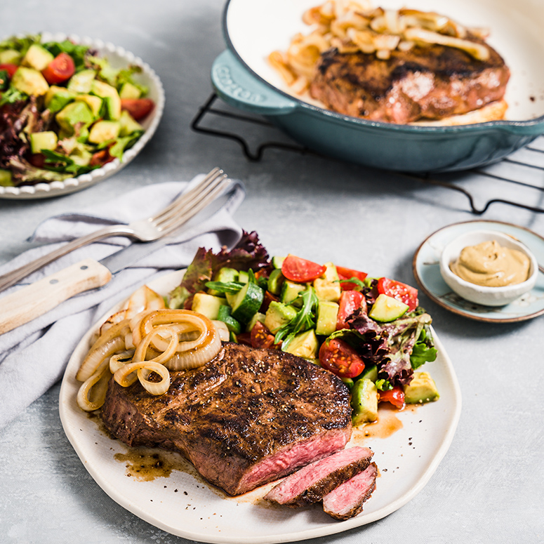 Butcher’s Sirloin Steak & Mixed Green Salad | Australian Beef - Recipes ...