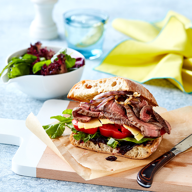 Rump steak sandwich