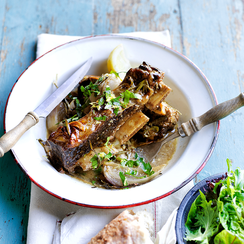 Garlic and beer beef short ribs