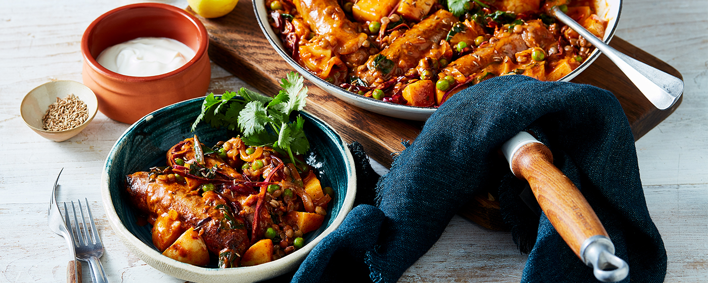 Indian Sausage, Lentil & Potato One-Pan | Australian Beef - Recipes, Cooking Tips and More