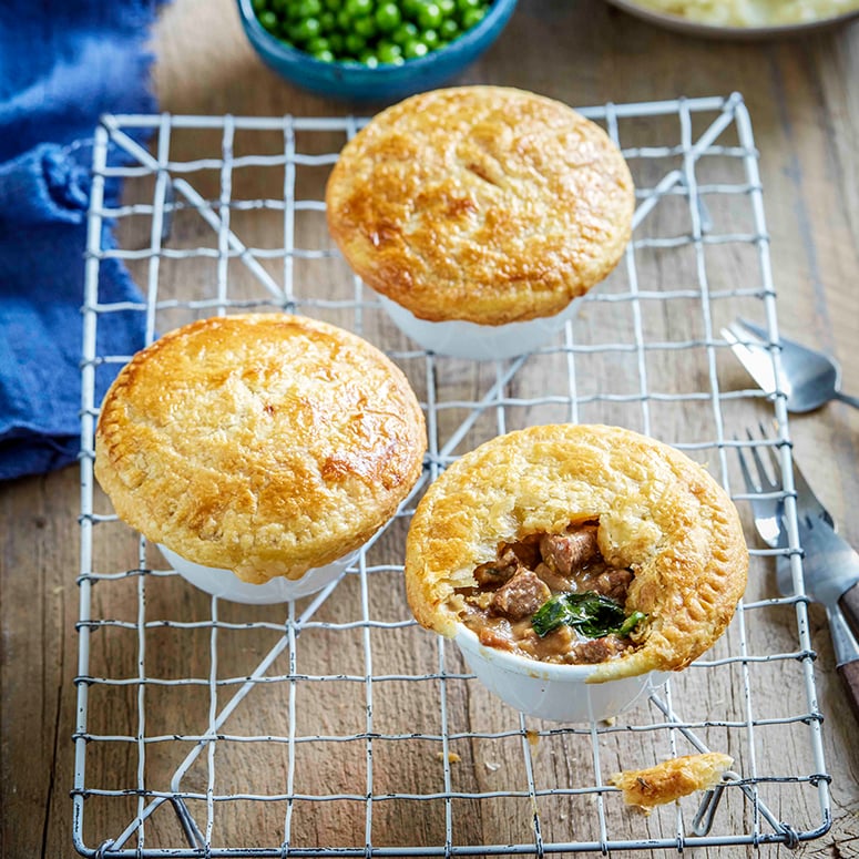 Beef, miso and mushroom pies