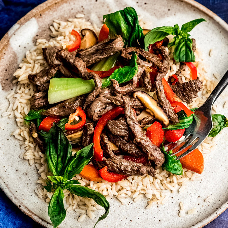 Beef Stir Fry with Brown Rice