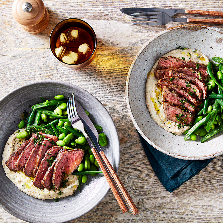 Scotch Fillet with White Bean Puree