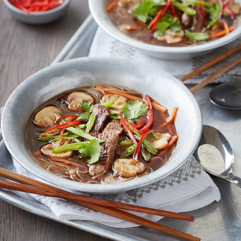 Hot and sour beef noodle soup