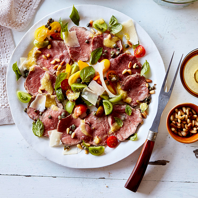 Beef carpaccio-style salad