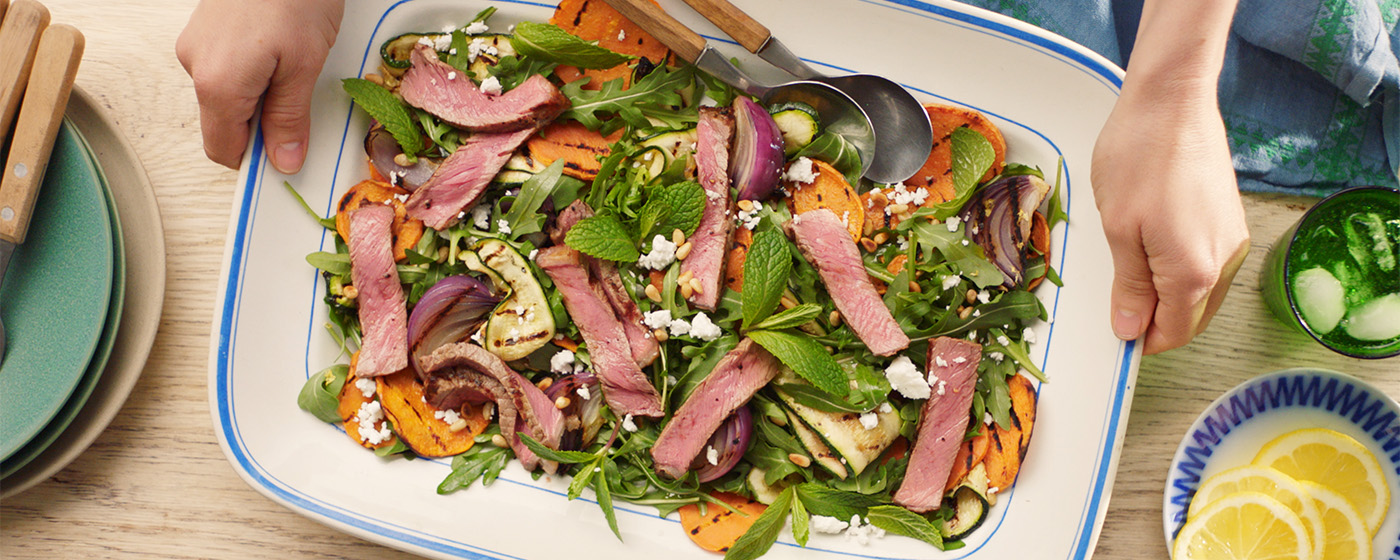 Grilled sirloin and char-grilled vegetable salad | Australian Beef - Recipes, Cooking Tips and More