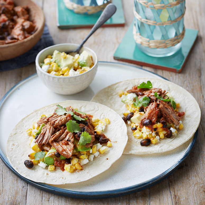 Spicy beef chuck tacos