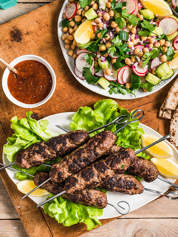 Barbecue Beef Koftas & Warm Chickpea Salad Australian Beef Recipes