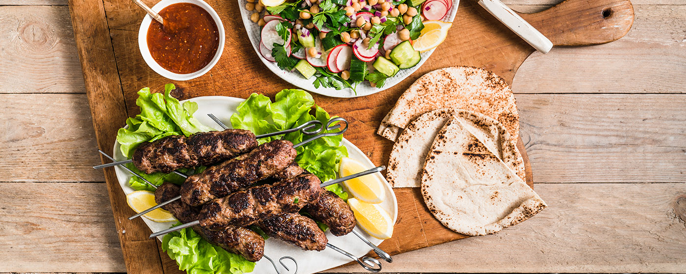 Barbecue Beef Koftas & Warm Chickpea Salad | Australian Beef - Recipes, Cooking Tips and More