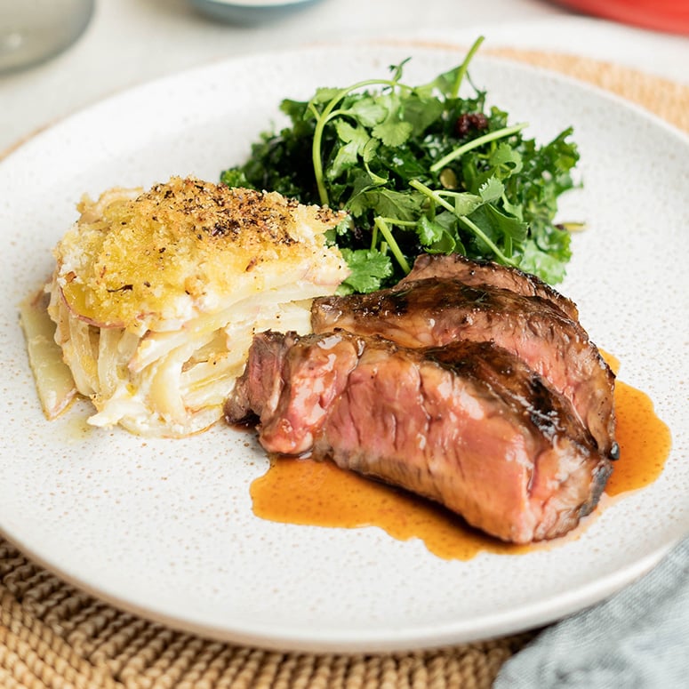 Matt Sinclair’s Rib Eye with Celeriac Gratin