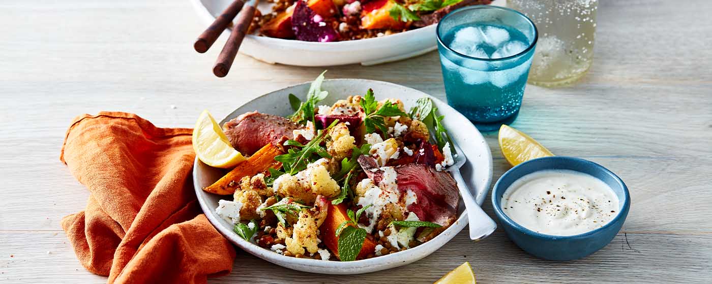 Beef Salad Bowl with Roast Vegetables | Australian Beef - Recipes, Cooking Tips and More