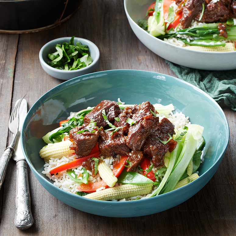 Braised beef with soy, ginger and honey