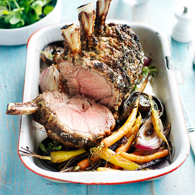 Rib roast with marjoram and horseradish butter