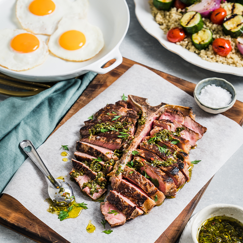 Steak with Chimichurri & Quinoa Salad