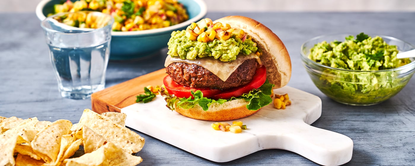 Tex Mex Burger with Guacamole & Corn Salsa | Australian Beef - Recipes, Cooking Tips and More