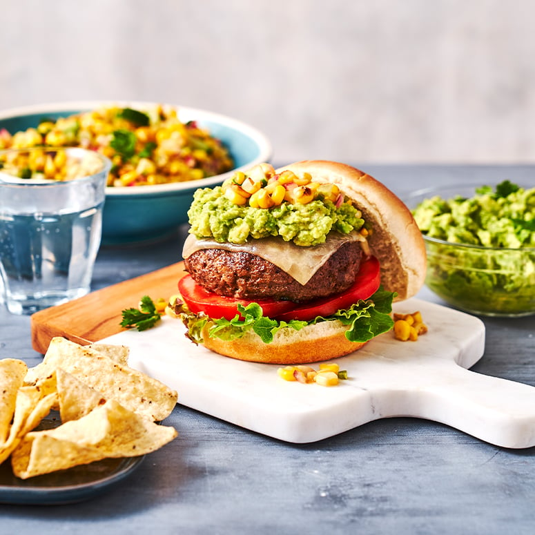 Tex Mex Burger with Guacamole & Corn Salsa