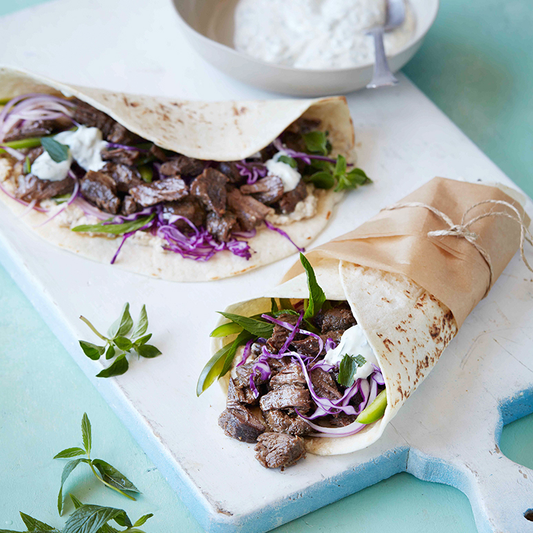 Greek beef pita