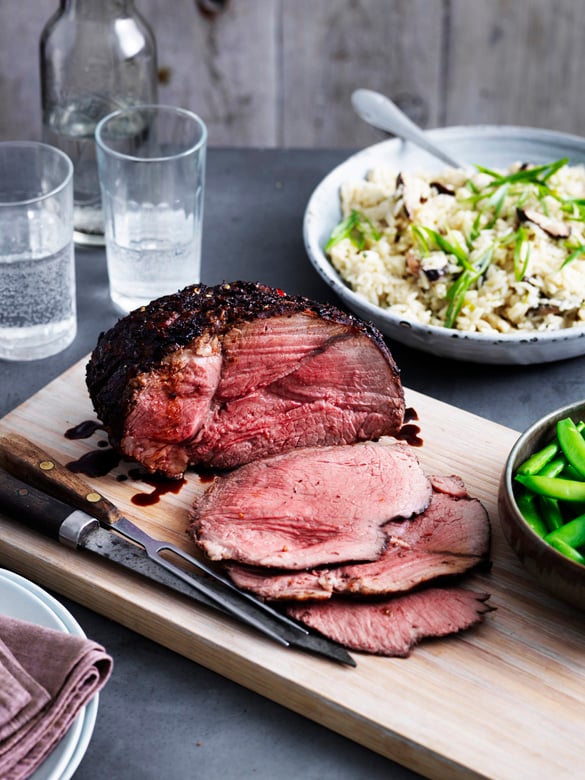 Soy and ginger roast beef blade with mushroom rice recipe Australian Beef Recipes, Cooking