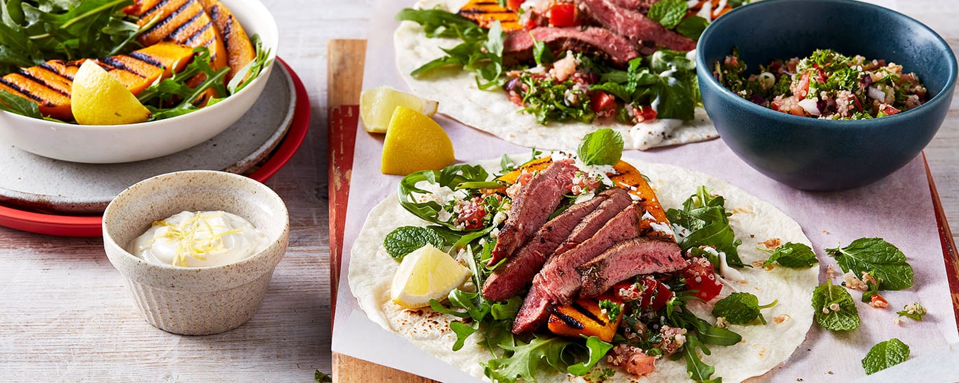 Grilled Beef & Pumpkin Wraps | Australian Beef - Recipes, Cooking Tips and More