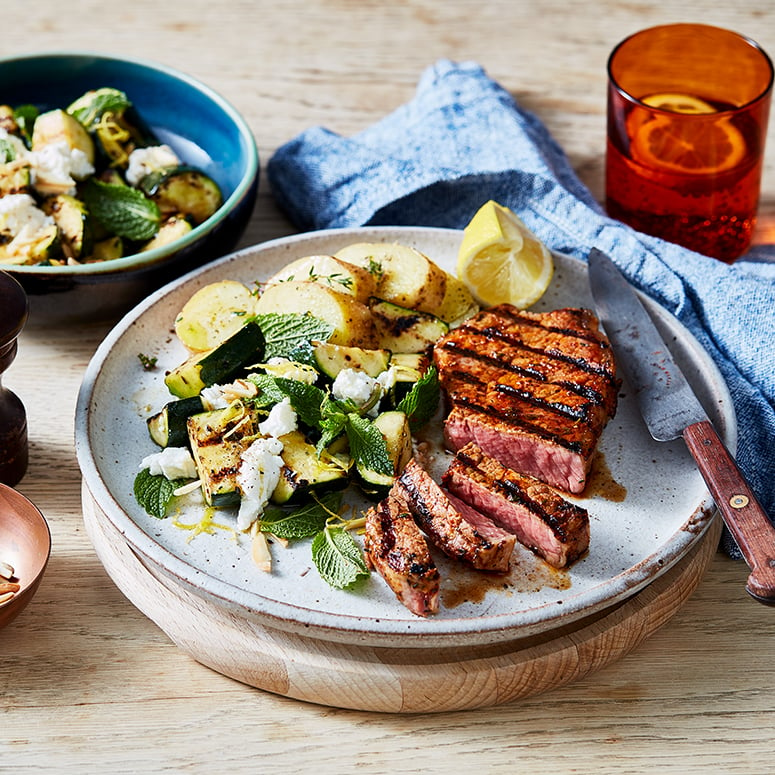 Harissa Porterhouse with Chargrilled Zucchini