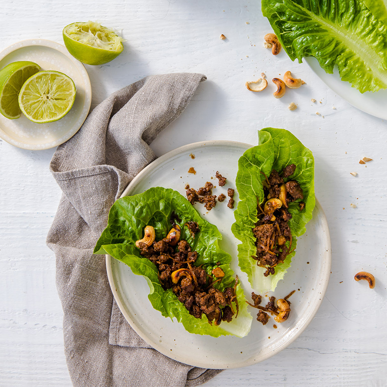 Sweet soy beef lettuce cups by Andy Allen