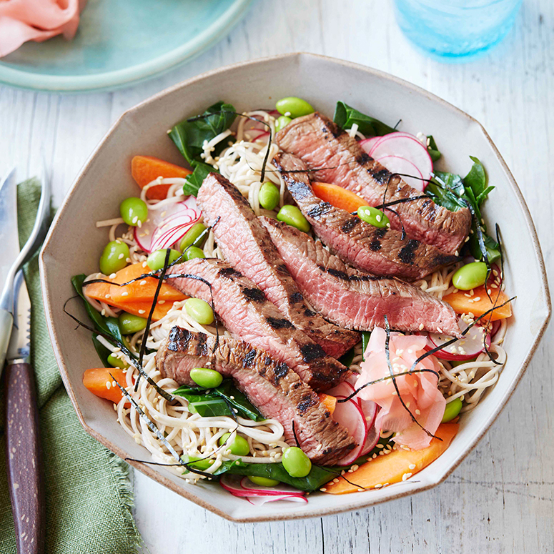 Japanese beef and soba noodle salad