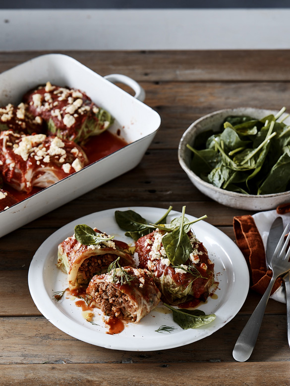 Greekstyle mince cabbage rolls recipe Australian Beef Recipes
