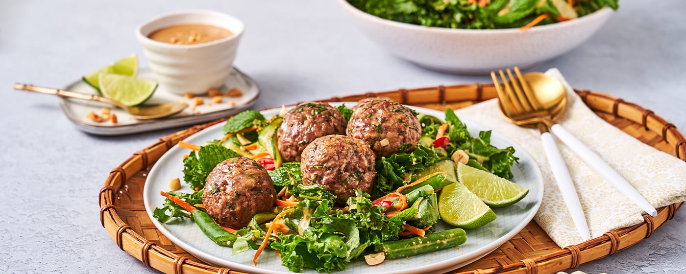 Thai Beef Meatballs & Crunchy Salad | Australian Beef - Recipes, Cooking Tips and More