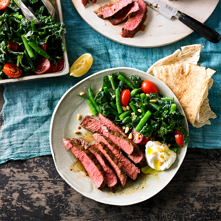Spiced beef rump with pine nuts and labneh recipe | Australian Beef ...