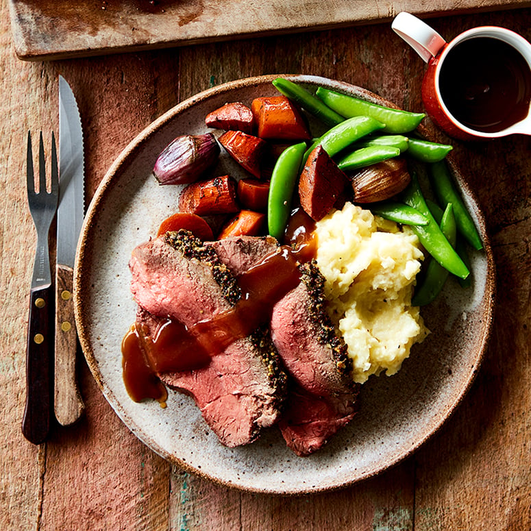 Herb crusted topside roast