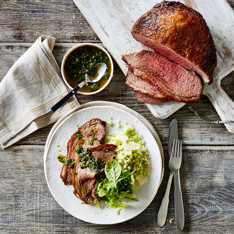 Beef rump roast with chimichurri