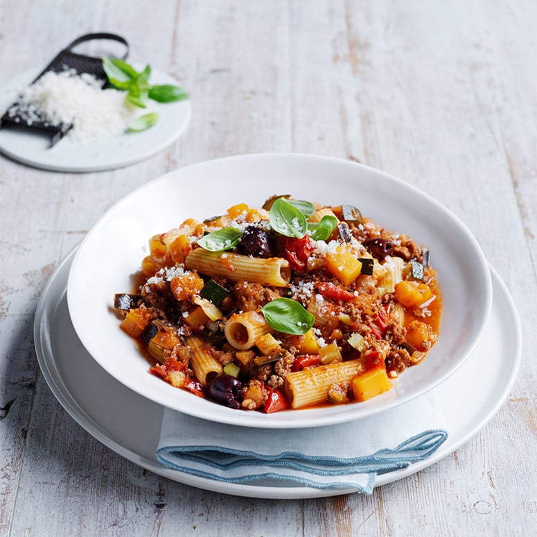 BEEF CAPONATA PASTA