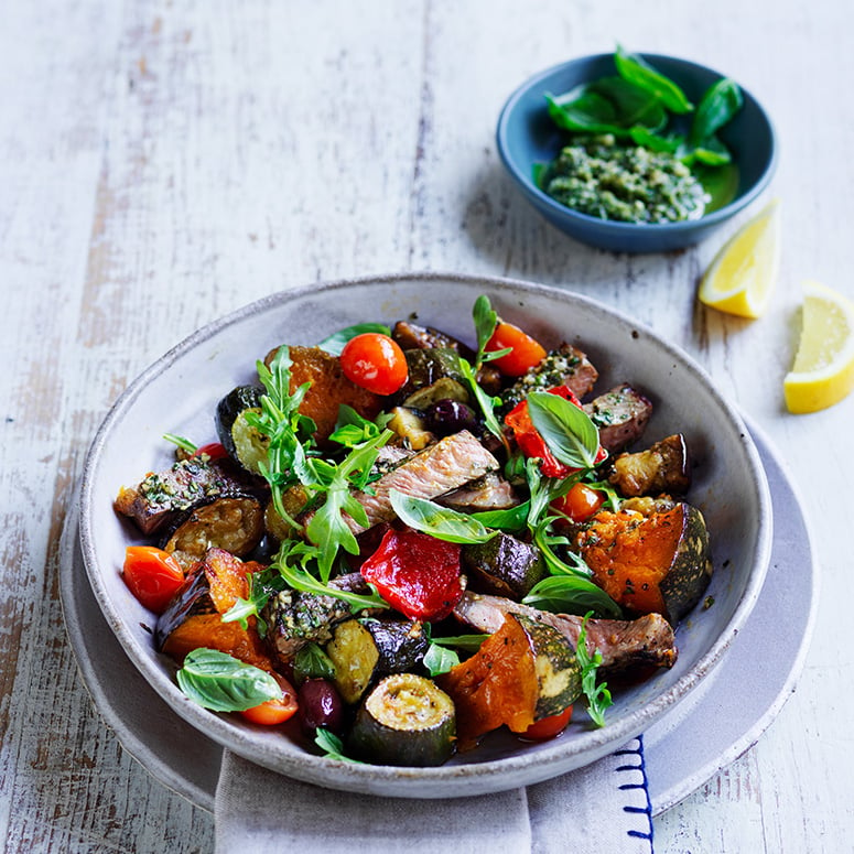 Seared Steak with Roasted Vegetables